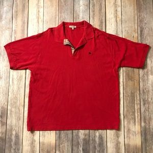 BURBERRY Mens Red Polo Shirt